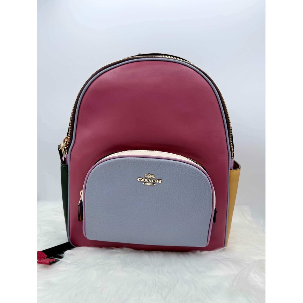NWT Coach Court Backpack Watermelon Multi Colorblock Leather C8299 NEW